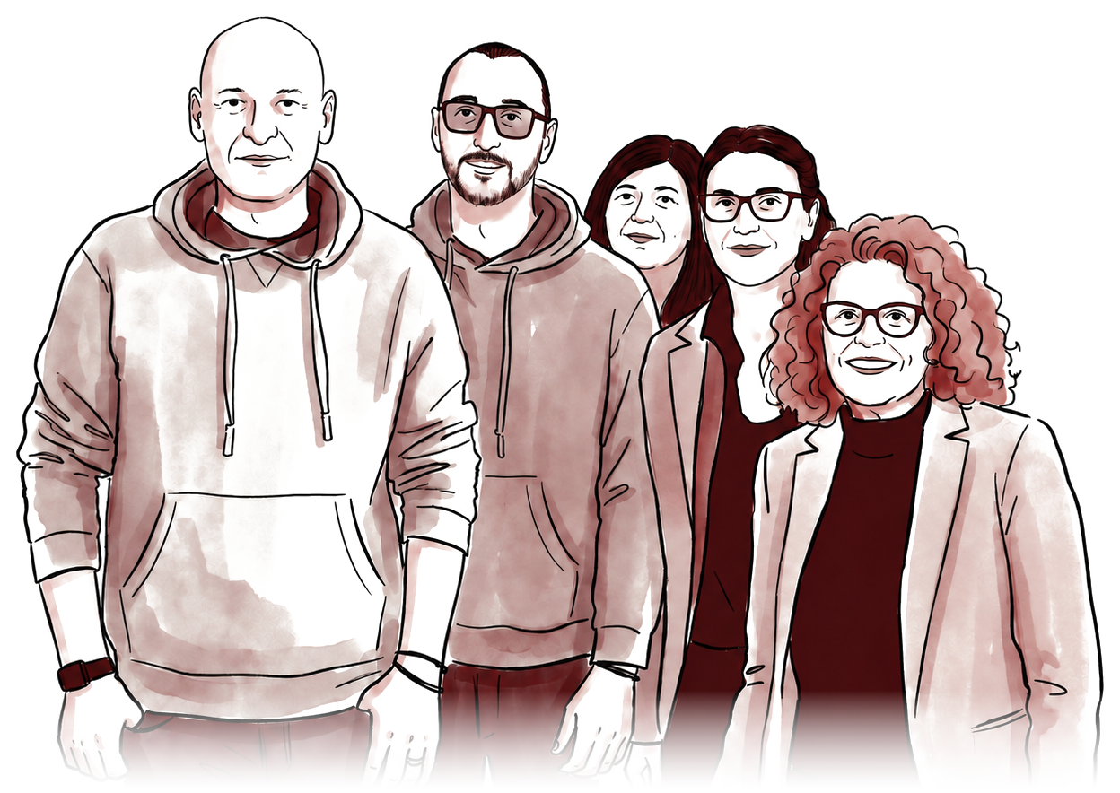 Illustrazione ad acquerello del team de Il Lupo Antico